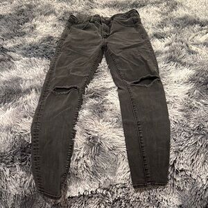 American Eagle Outfitters Black Ripped Skinny Jeans